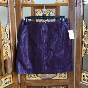Free People Wine Faux Leather Skirt Women Sz 6 NWT